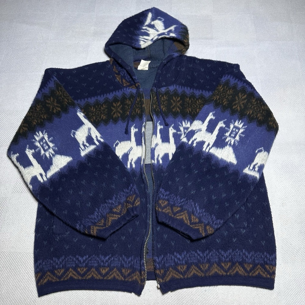 Tejidos Aly Marka Wool‎ Jacket Mens Medium Made In Ecuador Cultural Fair Isle